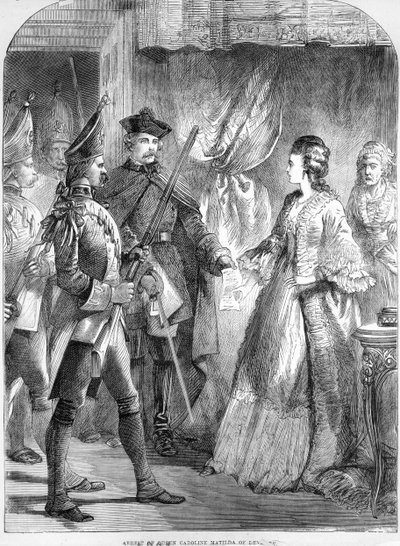 De Arrestatie van Caroline Matilda, Koningin van Denemarken en Noorwegen in 1772 door English School